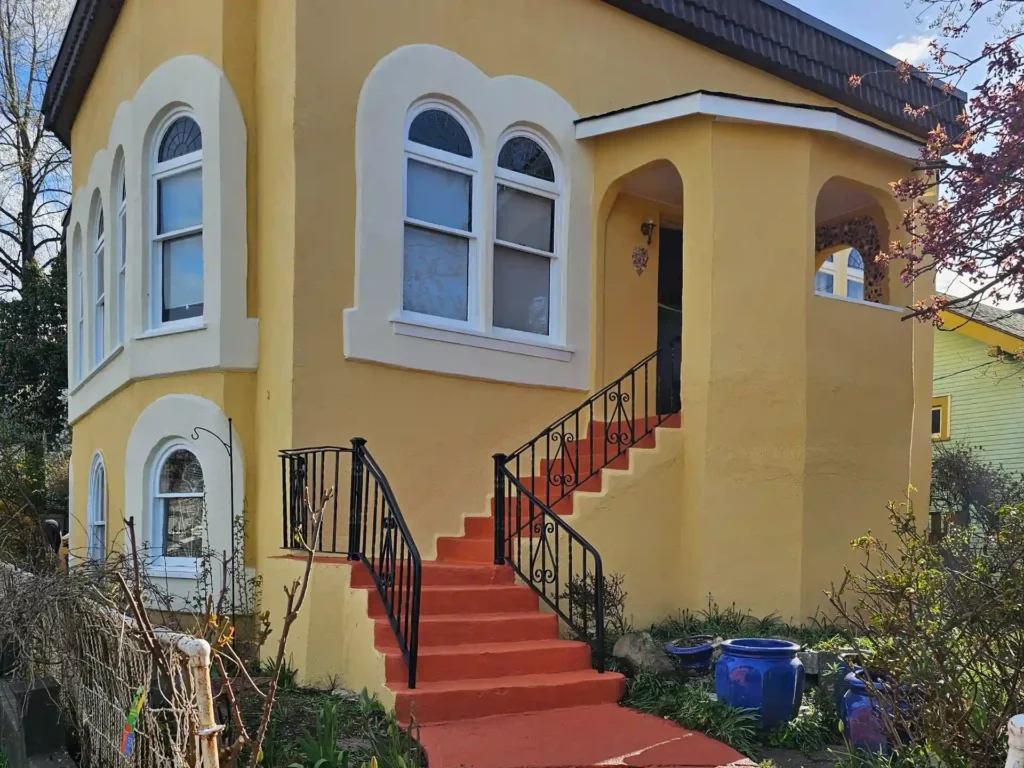 yellow house paint work